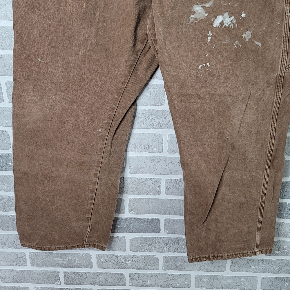 Dickies Brown Canvas Work Pants  Painters Fashion Work Wear Men's Size 42 x 30 - Picture 2 of 16